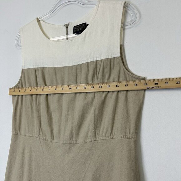 Pendleton Linen Dress Womens Size 14 Petite 14P Beige Sleeveless - Picture 5 of 10
